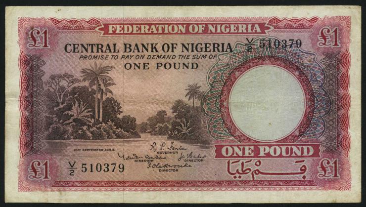 Nigeria P.04 1 Pound 1958 (3) 