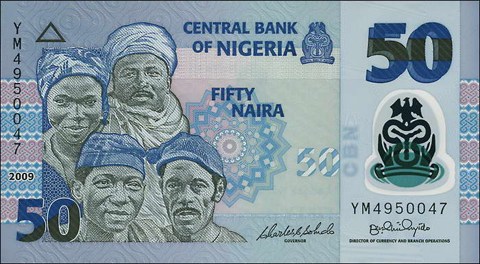 Nigeria P.40a 50 Naira 2009 Polymer (1) 