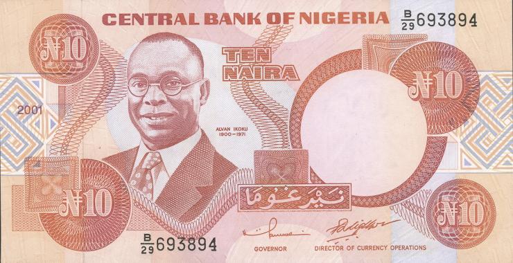 Nigeria P.25g 10 Naira 2001(1) 