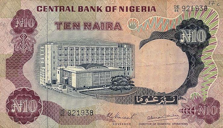 Nigeria P.17d 10 Naira (o.J.) (3) 