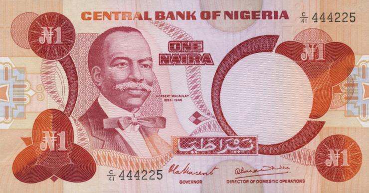Nigeria P.19a 1 Naira (1979-84) (1) 