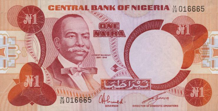 Nigeria P.19c 1 Naira (1979-84) (1) 