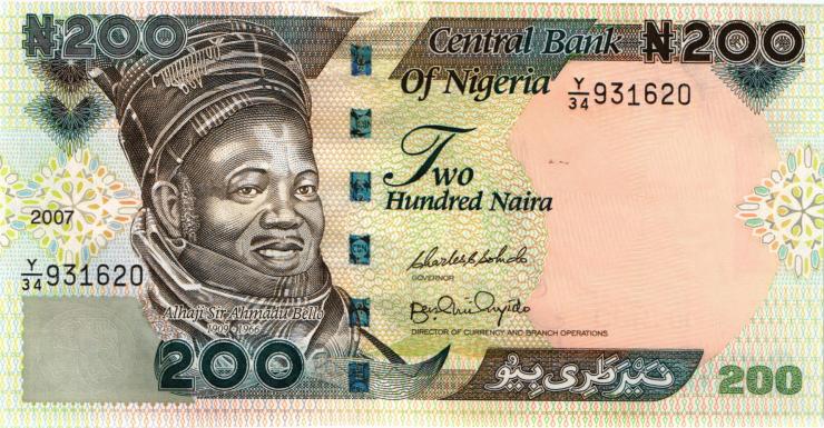 Nigeria P.29f 200 Naira 2007 (1) 