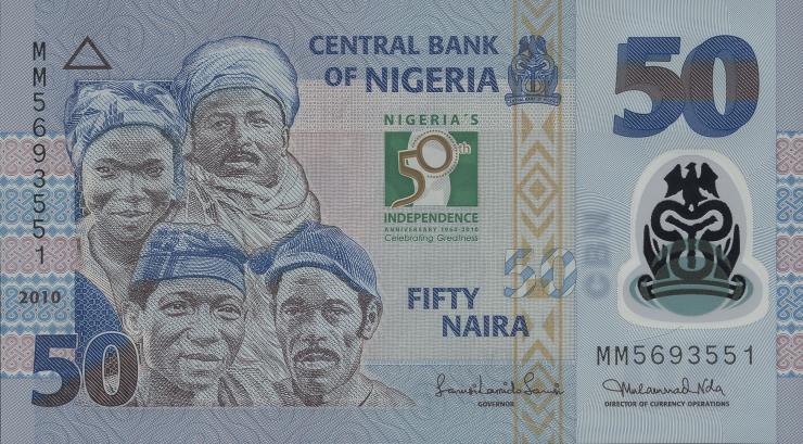 Nigeria P.37 50 Naira 2010 Polymer Gedenkbanknote (1) 