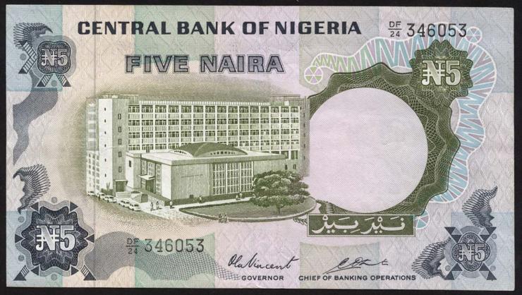 Nigeria P.16c 5 Naira (1973-78) (2) 