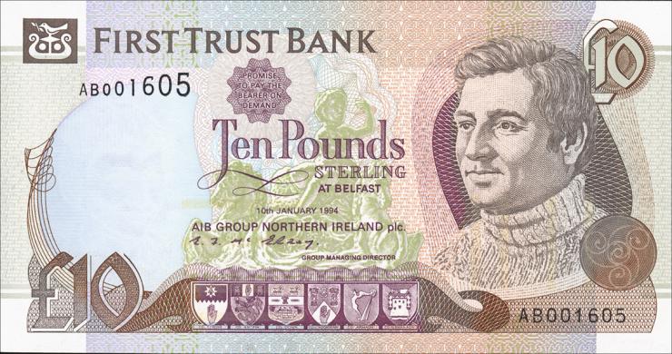 Nordirland / Northern Ireland P.132a 10 Pounds 1994 (1) 