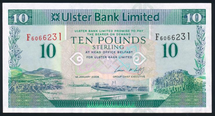 Nordirland / Northern Ireland P.341a 10 Pounds 2008 (1) 