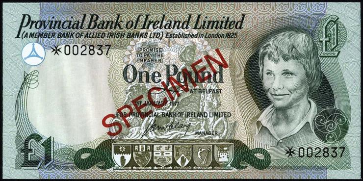 Nordirland / Northern Ireland P.247s 1 Pound 1977 Specimen (1) 