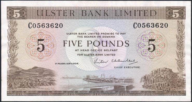 Nordirland / Northern Ireland P.326c 5 Pounds 1988 (2) 