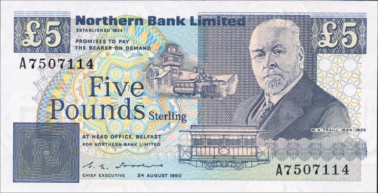 Nordirland / Northern Ireland P.193b 5 Pounds 1990 (1) 