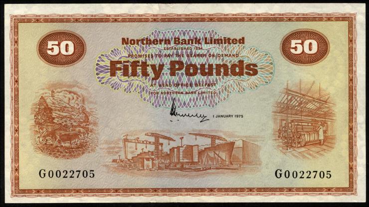 Nordirland / Northern Ireland P.191a 50 Pound 1975 (1/1-) 