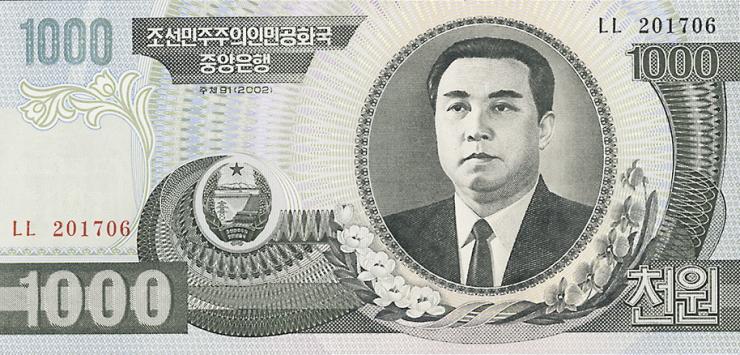 Nordkorea / North Korea P.45a 1000 Won 2002 (1) 