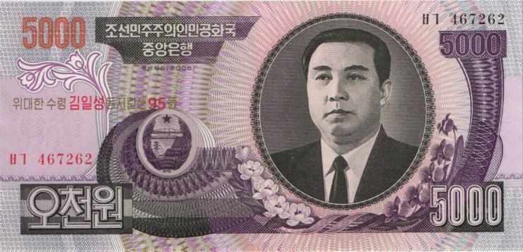 Nordkorea / North Korea P.56A 5000 Won (2007) (1) Gedenkausgabe 