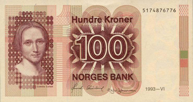 Norwegen / Norway P.43d 100 Kronen 1993 (1) 