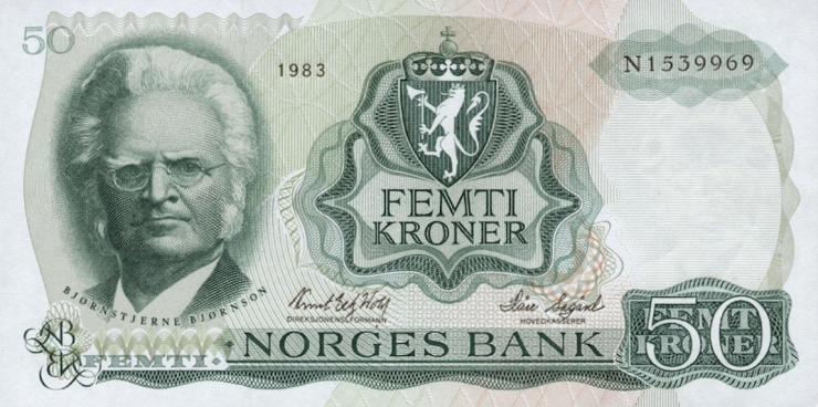 Norwegen / Norway P.37d 50 Kronen 1983 (1) 