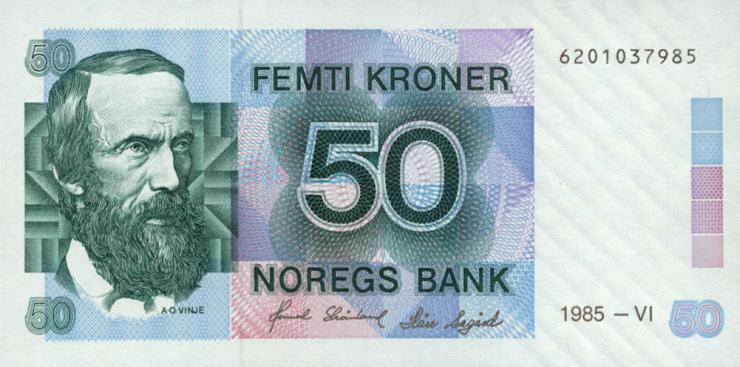 Norwegen / Norway P.42b 50 Kronen 1985 (1) 