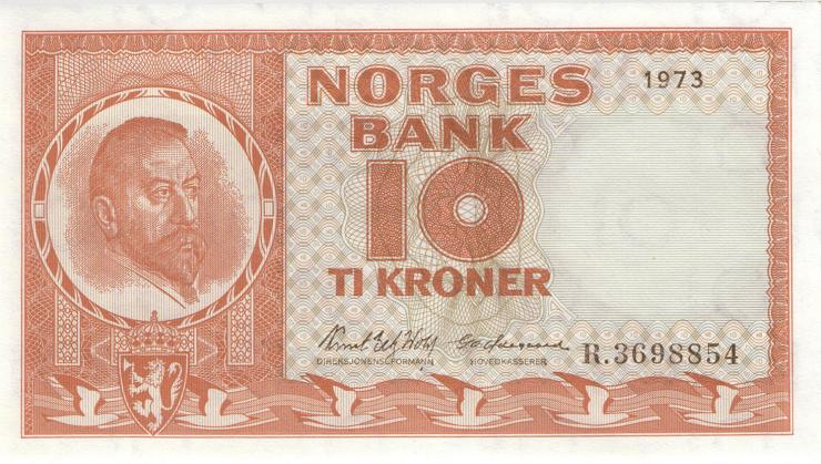 Norwegen / Norway P.31f 10 Kronen 1973 (1) 