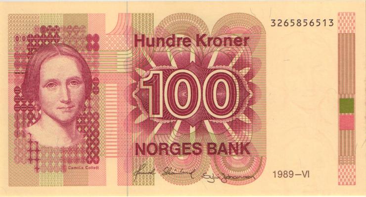 Norwegen / Norway P.43d 100 Kronen 1989 (1) 