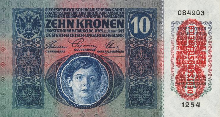 Österreich / Austria P.051 10 Kronen 1915 (1919) (1) 