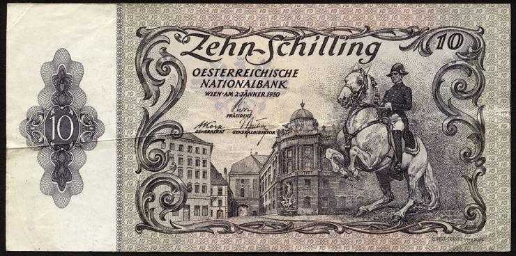 Österreich / Austria P.128 10 Schilling 1950 2. Auflage (3) 