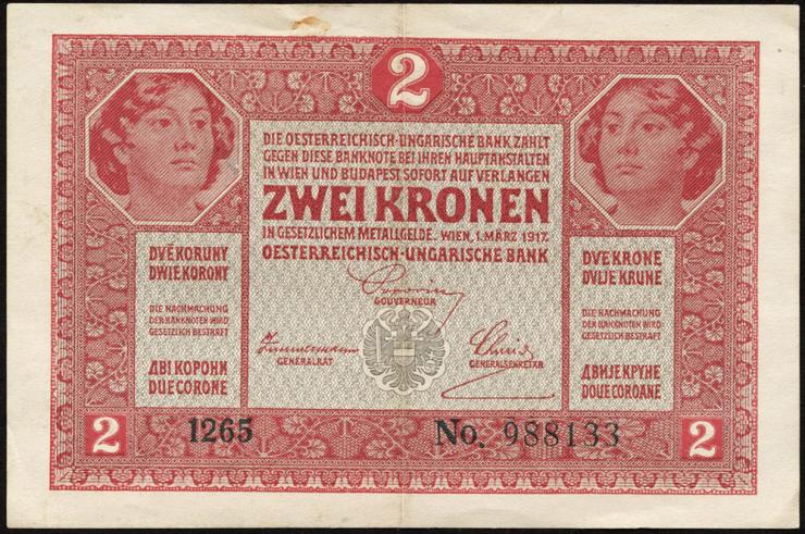 Österreich / Austria P.021 2 Kronen 1917 (3) 