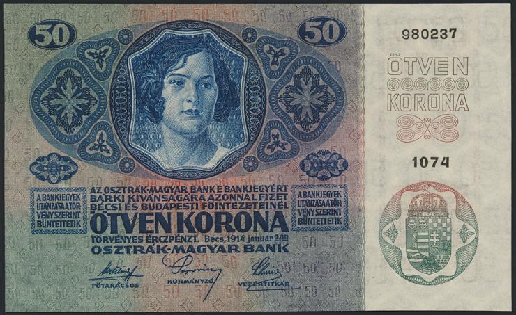 Österreich / Austria P.015 50 Kronen 1914 (1) 