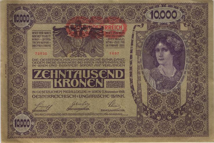 Österreich / Austria P.066 10000 Kronen 1918 II. Auflage (2) 