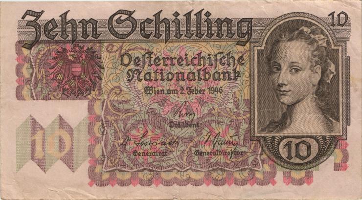 Österreich / Austria P.122 10 Schilling 1946 (3+) 