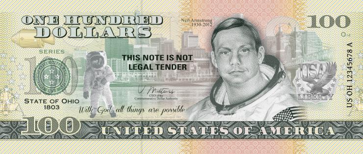 USA State Dollar - 100 Dollars (2022) Ohio - Neil Armstrong (1) 