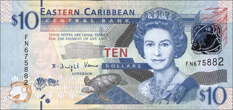 Ost Karibik / East Caribbean P.52a 10 Dollars (2012) 