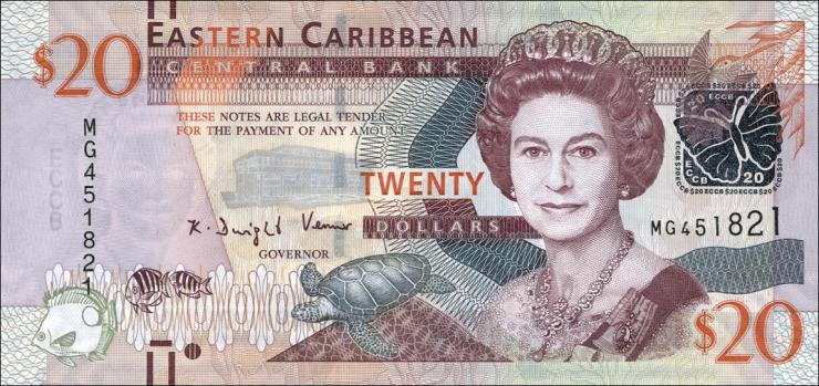 Ost Karibik / East Caribbean P.53a 20 Dollars (2012) 
