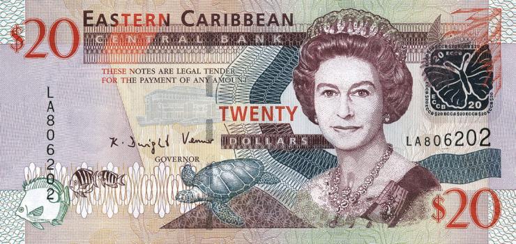 Ost Karibik / East Caribbean P.49 20 Dollars (2008) (1) 