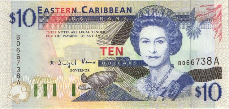 Ost Karibik / East Caribbean P.32a 10 Dollars (1994) (1) 