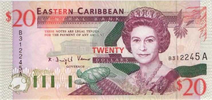 Ost Karibik / East Caribbean P.33a 20 Dollars (1994) Antigua (1) 