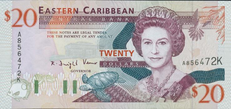 Ost Karibik / East Caribbean P.33k 20 Dollars (1994) (1) 