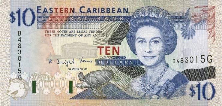Ost Karibik / East Caribbean P.32g 10 Dollars (1994) (1) 