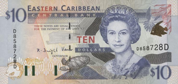 Ost Karibik / East Caribbean P.38d 10 Dollars (2000) (1) 