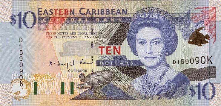Ost Karibik / East Caribbean P.38k 10 Dollars (2000) (1) 
