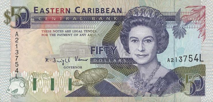 Ost Karibik / East Caribbean P.29l 50 Dollars (1993) (2) 