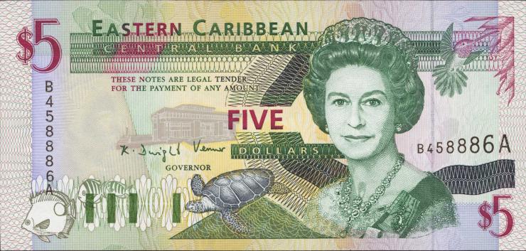 Ost Karibik / East Caribbean P.31a 5 Dollars (1994) (1) 