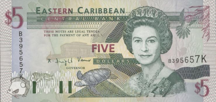 Ost Karibik / East Caribbean P.31k 5 Dollars (1994) (1) 
