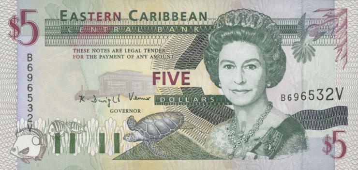 Ost Karibik / East Caribbean P.31v 5 Dollars (1994) (1) 