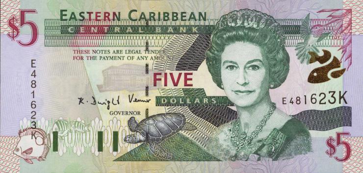 Ost Karibik / East Caribbean P.37k 5 Dollars (2000) (1) 