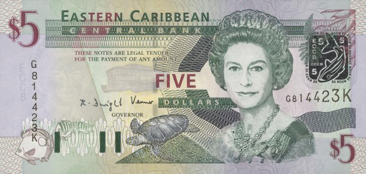 Ost Karibik / East Caribbean P.42k 5 Dollars (2003) (1) 