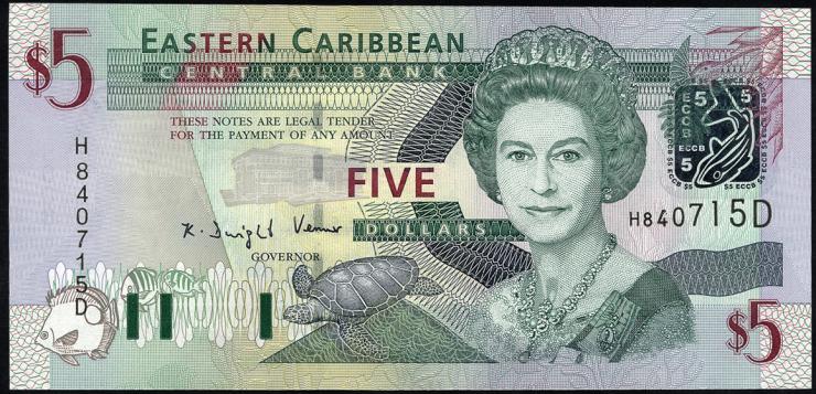 Ost Karibik / East Caribbean P.42d 5 Dollars (2003) (1) 