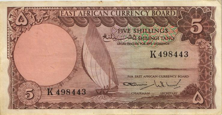 Ost Afrika / East Africa P.45 5 Shillings (1964) (3) 