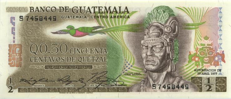 Guatemala P.058b 1/2 Quetzal 1977 (1) 
