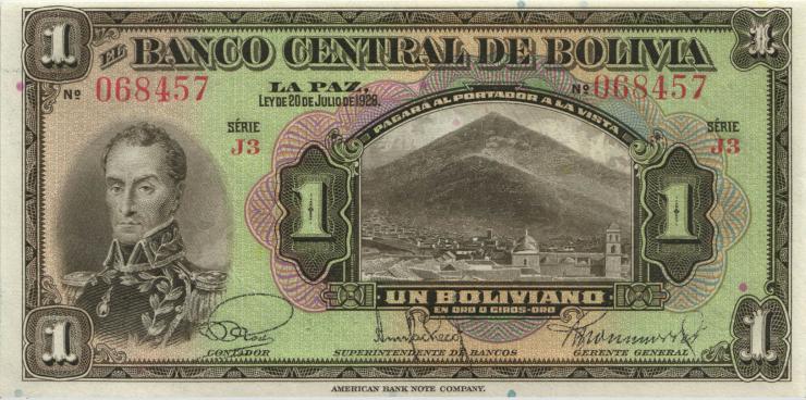 Bolivien / Bolivia P.118 1 Boliviano (1928) (1) U.3 