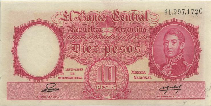 Argentinien / Argentina P.265 10 Pesos (1935) (2+) 