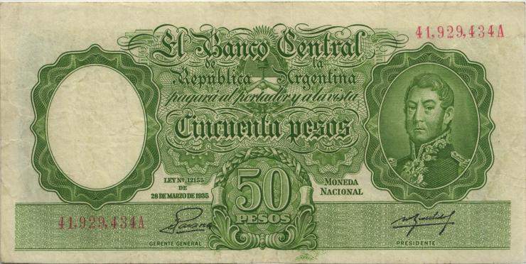 Argentinien / Argentina P.266 50 Pesos 1935 (3) 